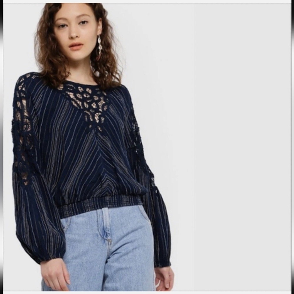 Free People Floating Memories Pullover Blouse